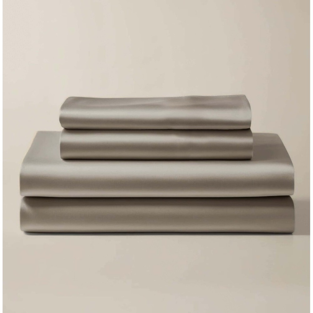 New $280 Faceplant Dreams Bamboo Sheet Set, Pearl Gray, Queen